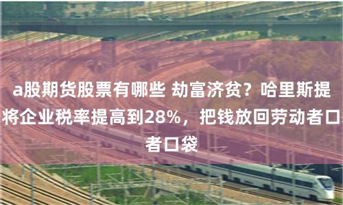 a股期货股票有哪些 劫富济贫？哈里斯提出将企业税率提高到28%，把钱放回劳动者口袋